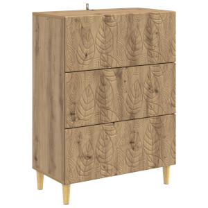 vidaXL Ladenkast Artisanaal eiken 66 x 34,5 x 90 cm Bewerkt hout