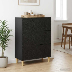 vidaXL Dressoir Zwart 66 x 34,5 x 90 cm Bewerkt hout