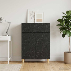 vidaXL Dressoir Zwart 66 x 34,5 x 90 cm Bewerkt hout