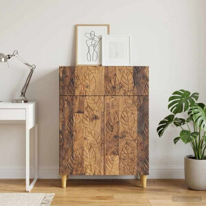 vidaXL Dressoir Oud hout 66 x 34,5 x 90 cm Bewerkt hout