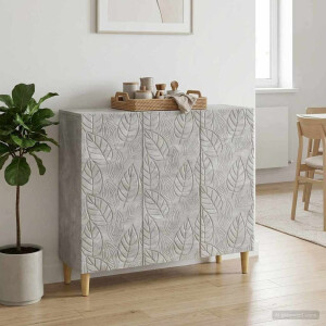 vidaXL Dressoir Betongrijs 89 x 34,5 x 80 cm Bewerkt hout