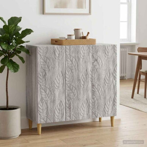 vidaXL Dressoir Grijs Sonoma 89 x 34,5 x 80 cm Bewerkt hout