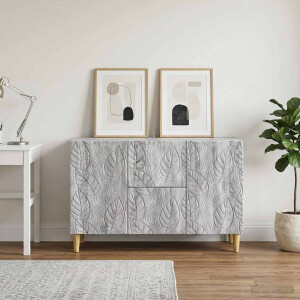 vidaXL Dressoir Grijs Sonoma 89 x 34,5 x 60 cm Bewerkt hout