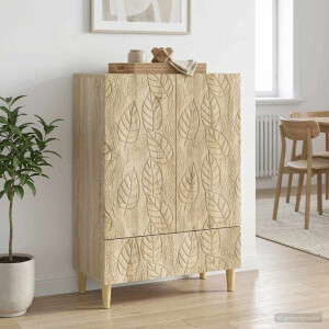 vidaXL Dressoir Sonoma Eiken 66 x 34,5 x 95 cm Bewerkt hout