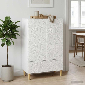 vidaXL Dressoir Hoogglans Wit 66 x 34,5 x 95 cm Bewerkt hout