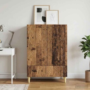 vidaXL Dressoir Oud hout 66 x 34,5 x 95 cm Bewerkt hout
