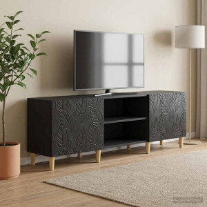 vidaXL TV-kast 150 x 31 x 50 cm Zwart Bewerkt hout
