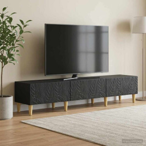vidaXL TV-kast 147 x 34,5 x 30 cm Zwart Bewerkt hout