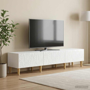vidaXL TV-kast 147 x 34,5 x 30 cm Hoogglans Wit Bewerkt hout