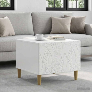vidaXL Salontafel Hoogglans Wit 50 x 49 x 40 cm Bewerkt hout