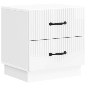 vidaXL Nachtkastje Hoogglans Wit 43 x 34,5 x 44,5 cm Bewerkt hout