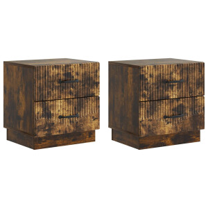vidaXL Nachtkastje met lade 2 pcs Gerookt eiken 43 x 34,5 x 44,5 cm