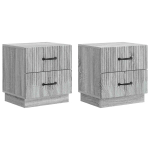 vidaXL Nachtkastje 2 pcs Grijs sonoma 43 x 34,5 x 44,5 cm Bewerkt hout
