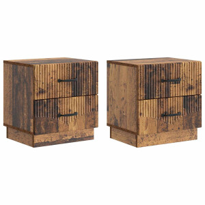 vidaXL Nachtkastje 2 pcs Oud hout 43 x 34,5 x 44,5 cm Bewerkt hout