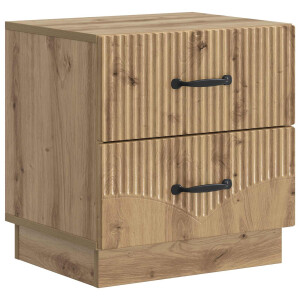 vidaXL Nachtkastje Artisanaal eiken 43 x 34,5 x 44,5 cm Bewerkt hout