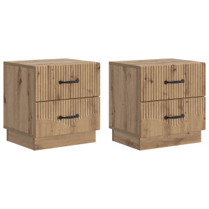 vidaXL Nachtkastje met lade 2 pcs Artisanaal eiken 43 x 34,5 x 44,5 cm