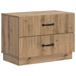 vidaXL Nachtkastje Artisanaal eiken 62 x 34,5 x 44,5 cm Bewerkt hout