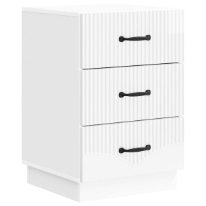 vidaXL Nachtkastje Hoogglans Wit 43 x 41 x 63,5 cm Bewerkt hout
