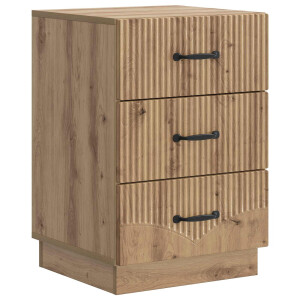 vidaXL Nachtkastje Artisanaal eiken 43 x 41 x 63,5 cm Bewerkt hout