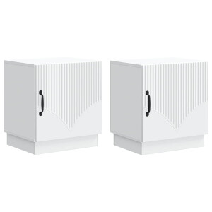 vidaXL Nachtkastje 2 pcs Wit 43 x 34,5 x 47 cm Bewerkt hout