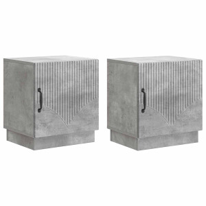 vidaXL Nachtkastje 2 pcs Concerte Grijs 43 x 34,5 x 47 cm Bewerkt hout
