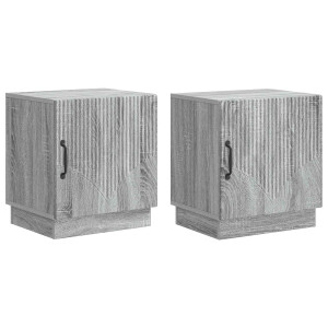 vidaXL Nachtkastje 2 pcs Grijs Sonoma 43 x 34,5 x 47 cm Bewerkt hout
