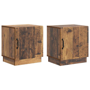 vidaXL Nachtkastje 2 pcs Oud hout 43 x 34,5 x 47 cm Bewerkt hout