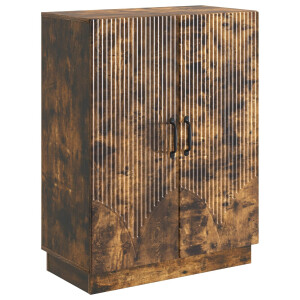 vidaXL Dressoir Gerookt eiken 66 x 34,5 x 87 cm Bewerkt hout