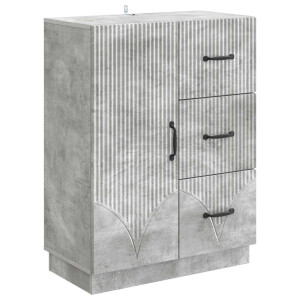 vidaXL Dressoir met lade Betongrijs 66 x 34,5 x 87 cm Bewerkt hout