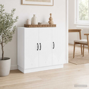 vidaXL Dressoir Wit 89 x 34,5 x 77 cm Bewerkt hout