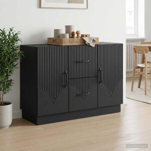 vidaXL Dressoir met lade Zwart 89 x 34,5 x 57 cm Bewerkt hout