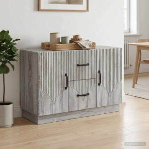 vidaXL Dressoir met lade Grijs sonoma 89 x 34,5 x 57 cm Bewerkt hout