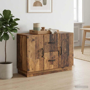 vidaXL Dressoir met lade Oud hout 89 x 34,5 x 57 cm Bewerkt hout