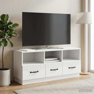 vidaXL TV-kast met lade Wit 102 x 34,5 x 47 cm Bewerkt hout