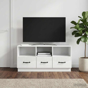 vidaXL TV-kast met lade Hoogglans Wit 102 x 34,5 x 47 cm Bewerkt hout