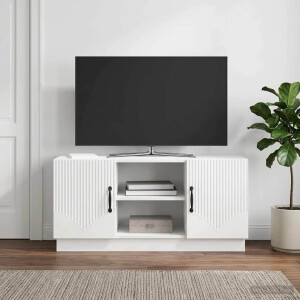 vidaXL TV-kast Hoogglans Wit 102 x 34,5 x 47 cm Bewerkt hout