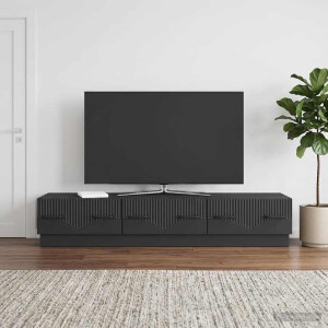 vidaXL TV-kast met lade Zwart 147 x 34,5 x 27 cm Bewerkt hout