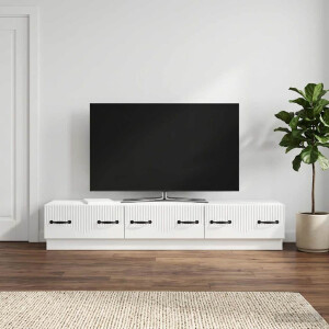 vidaXL TV-kast met lade Hoogglans Wit 147 x 34,5 x 27 cm Bewerkt hout