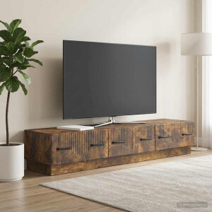 vidaXL TV-kast met lade Gerookt eiken 147 x 34,5 x 27 cm Bewerkt hout