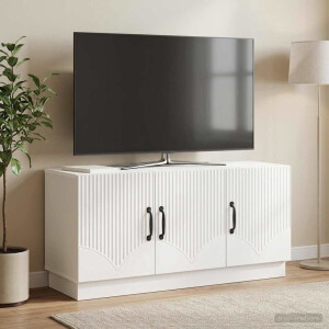 vidaXL TV-kast Hoogglans Wit 99 x 34,5 x 47 cm Bewerkt hout