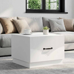 vidaXL Salontafel met lade Wit 49 x 50 x 37 cm Bewerkt hout