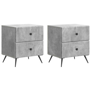 vidaXL Nachtkastje 2 pcs Betongrijs 43 x 34,5 x 47,5 cm Bewerkt hout
