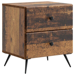 vidaXL Nachtkastje met lade Oud hout 43 x 34,5 x 47,5 cm Bewerkt hout