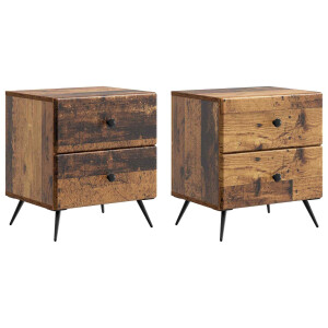 vidaXL Nachtkastje 2 pcs Oud hout 43 x 34,5 x 47,5 cm Bewerkt hout