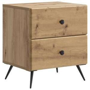 vidaXL Nachtkastje Artisanaal eiken 43 x 34,5 x 47,5 cm Bewerkt hout