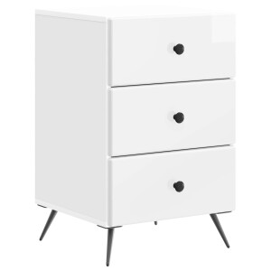 vidaXL Nachtkastje Hoogglans Wit 43 x 41 x 66,5 cm Bewerkt hout