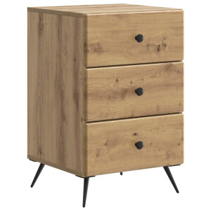 vidaXL Nachtkastje Artisanaal eiken 43 x 41 x 66,5 cm Bewerkt hout