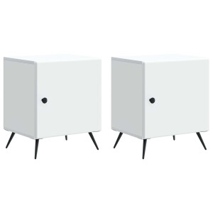 vidaXL Nachtkastje 2 pcs Wit 43 x 34,5 x 50 cm Bewerkt hout