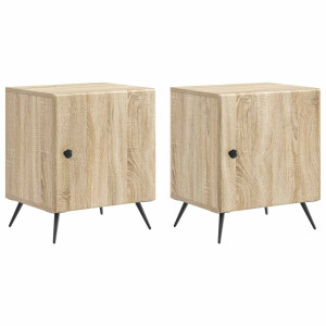 vidaXL Nachtkastje 2 pcs Sonoma Eiken 43 x 34,5 x 50 cm Bewerkt hout