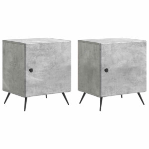 vidaXL Nachtkastje 2 pcs Betongrijs 43 x 34,5 x 50 cm Bewerkt hout